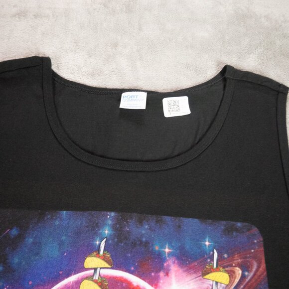 Marvel Deadpool Riding A unicorn In Space Poster Mens 2XL Black Tank Top Casual - Picture 6 of 10